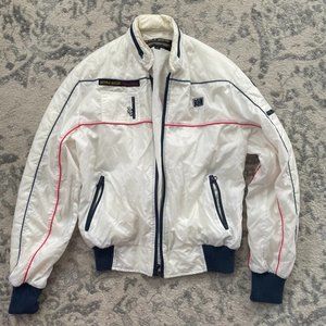 Style Auto Racer Bomber Jacket White